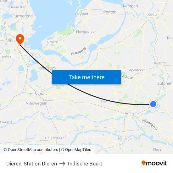 Dieren, Station Dieren to Indische Buurt map