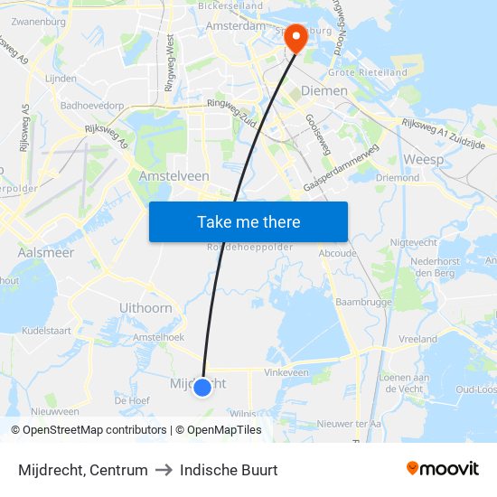 Mijdrecht, Centrum to Indische Buurt map