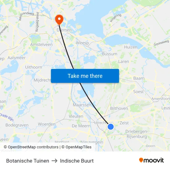 Botanische Tuinen to Indische Buurt map