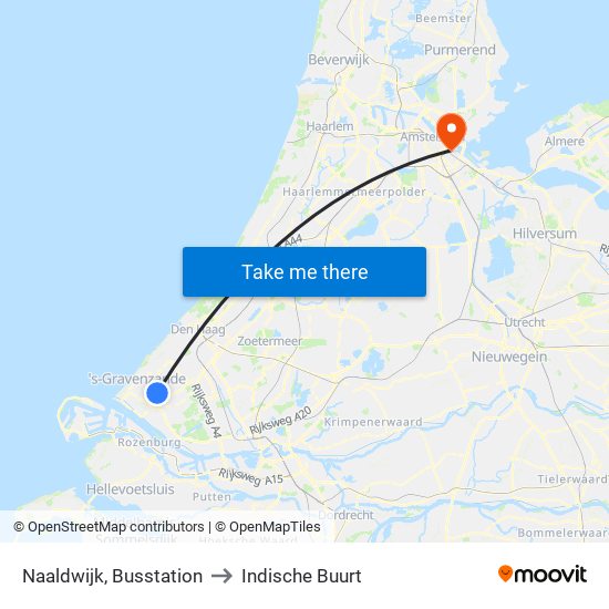 Naaldwijk, Busstation to Indische Buurt map