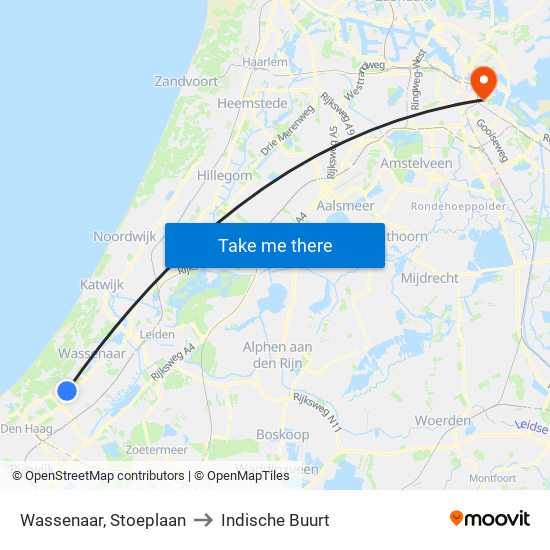 Wassenaar, Stoeplaan to Indische Buurt map