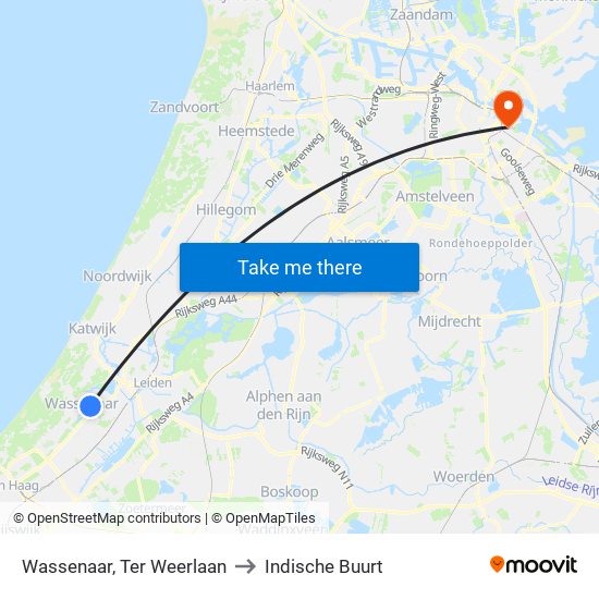 Wassenaar, Ter Weerlaan to Indische Buurt map