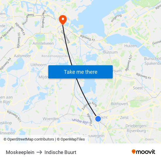 Moskeeplein to Indische Buurt map