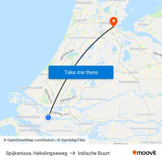 Spijkenisse, Hekelingseweg to Indische Buurt map