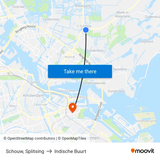 Schouw, Splitsing to Indische Buurt map