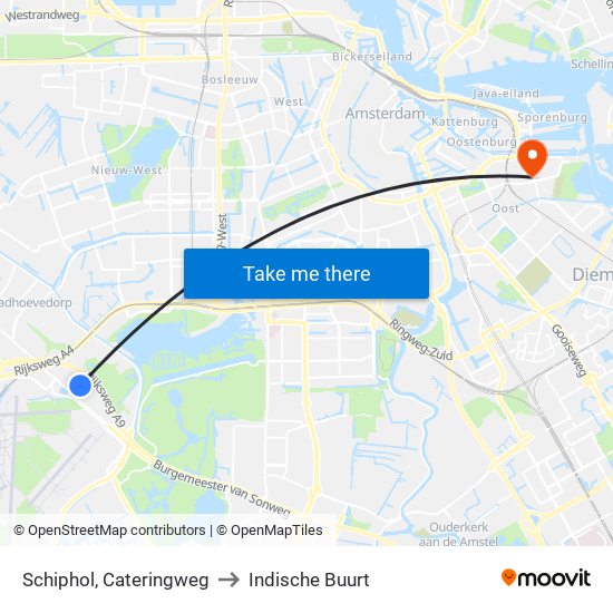 Schiphol, Cateringweg to Indische Buurt map