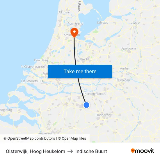 Oisterwijk, Hoog Heukelom to Indische Buurt map