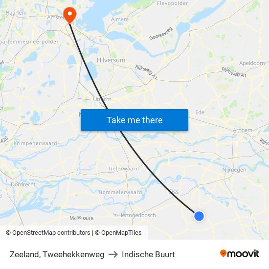 Zeeland, Tweehekkenweg to Indische Buurt map