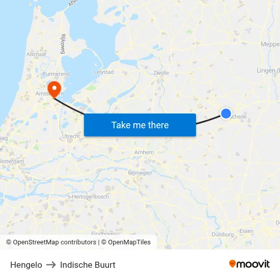 Hengelo to Indische Buurt map