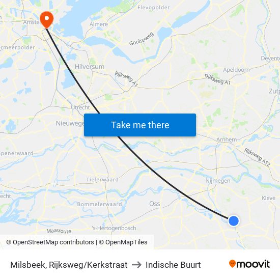 Milsbeek, Rijksweg/Kerkstraat to Indische Buurt map