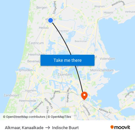 Alkmaar, Kanaalkade to Indische Buurt map