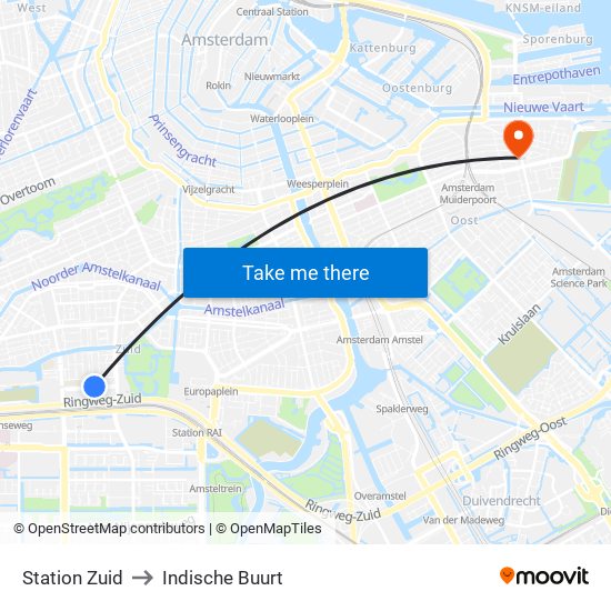 Station Zuid to Indische Buurt map