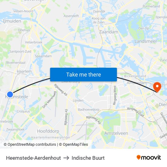 Heemstede-Aerdenhout to Indische Buurt map