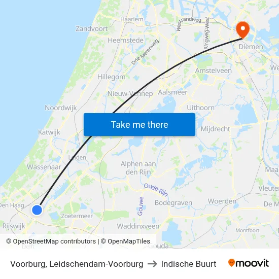 Voorburg, Leidschendam-Voorburg to Indische Buurt map