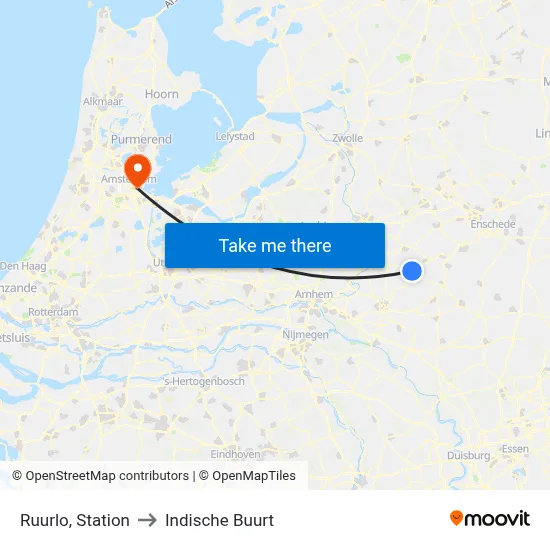 Ruurlo, Station to Indische Buurt map