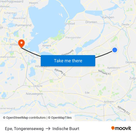 Epe, Tongerenseweg to Indische Buurt map