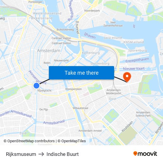 Rijksmuseum to Indische Buurt map
