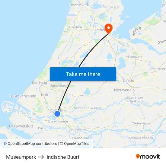 Museumpark to Indische Buurt map