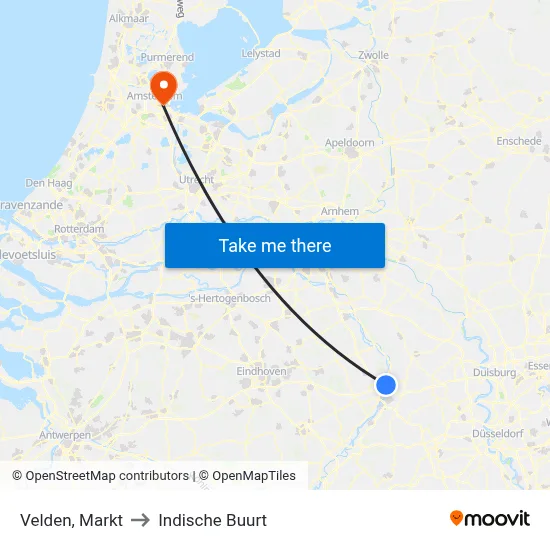 Velden, Markt to Indische Buurt map