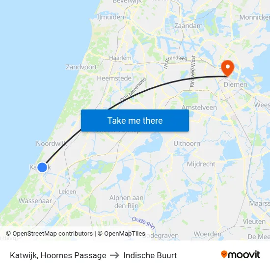 Katwijk, Hoornes Passage to Indische Buurt map