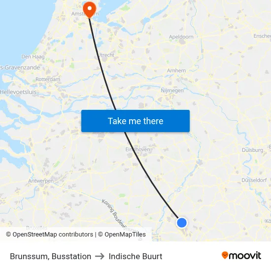 Brunssum, Busstation to Indische Buurt map