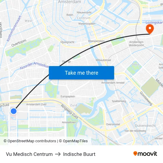 Vu Medisch Centrum to Indische Buurt map