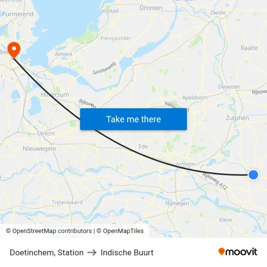 Doetinchem, Station to Indische Buurt map