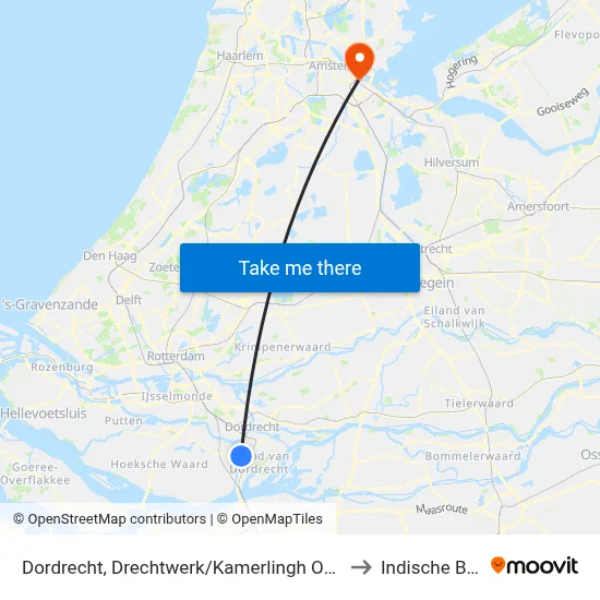 Dordrecht, Drechtwerk/Kamerlingh Onnesweg to Indische Buurt map