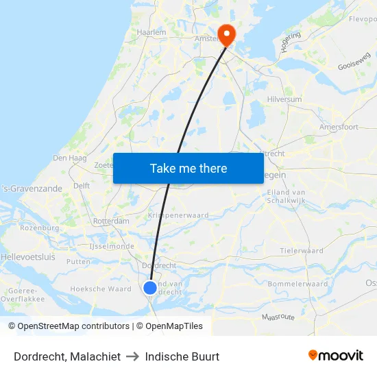 Dordrecht, Malachiet to Indische Buurt map
