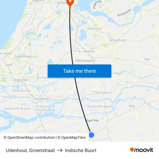 Udenhout, Groenstraat to Indische Buurt map
