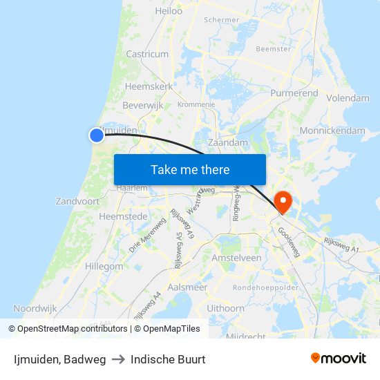 Ijmuiden, Badweg to Indische Buurt map