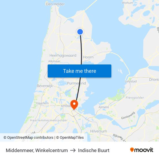 Middenmeer, Winkelcentrum to Indische Buurt map