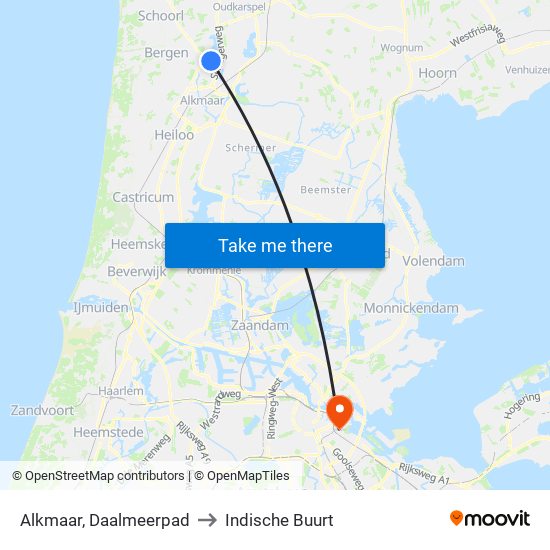 Alkmaar, Daalmeerpad to Indische Buurt map