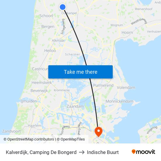 Kalverdijk, Camping De Bongerd to Indische Buurt map