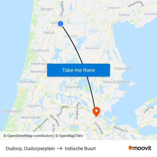 Oudorp, Oudorperplein to Indische Buurt map