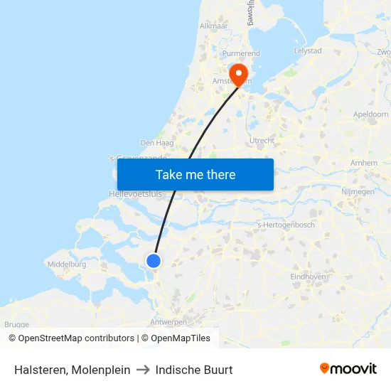 Halsteren, Molenplein to Indische Buurt map