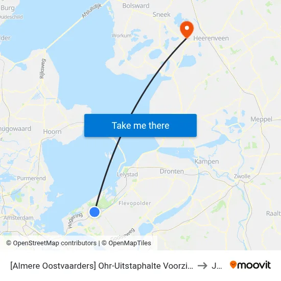 [Almere Oostvaarders] Ohr-Uitstaphalte Voorzijde, Busstrook Ambonstraat to Joure map