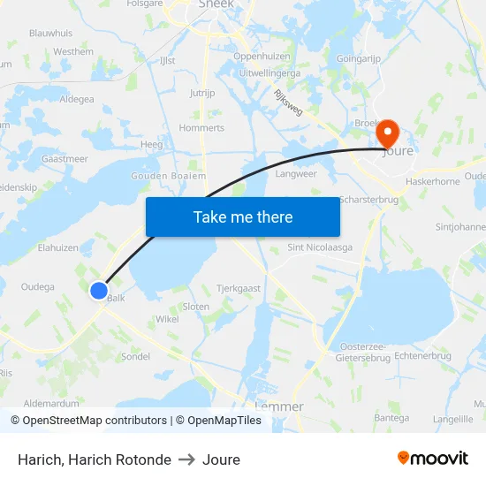 Harich, Harich Rotonde to Joure map