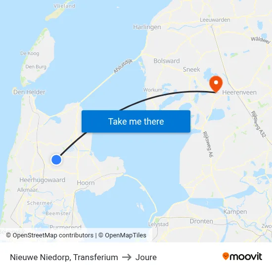 Nieuwe Niedorp, Transferium to Joure map