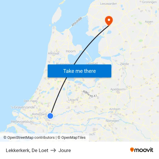 Lekkerkerk, De Loet to Joure map