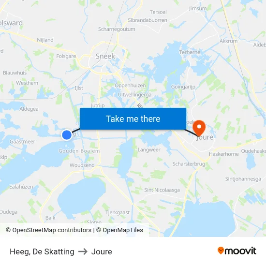 Heeg, De Skatting to Joure map
