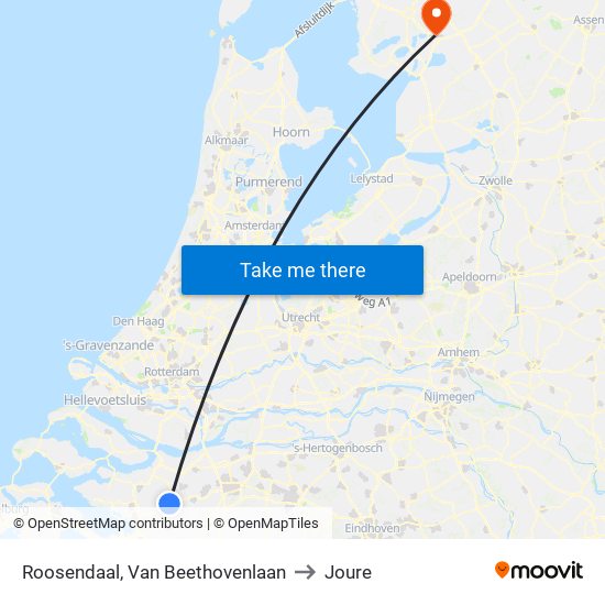 Roosendaal, Van Beethovenlaan to Joure map