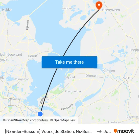 [Naarden-Bussum] Voorzijde Station, Ns-Bushalte Albrechtlaan to Joure map
