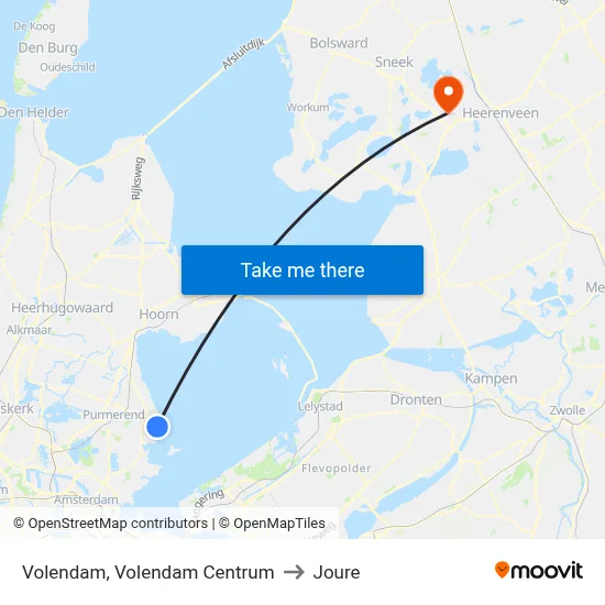 Volendam, Volendam Centrum to Joure map