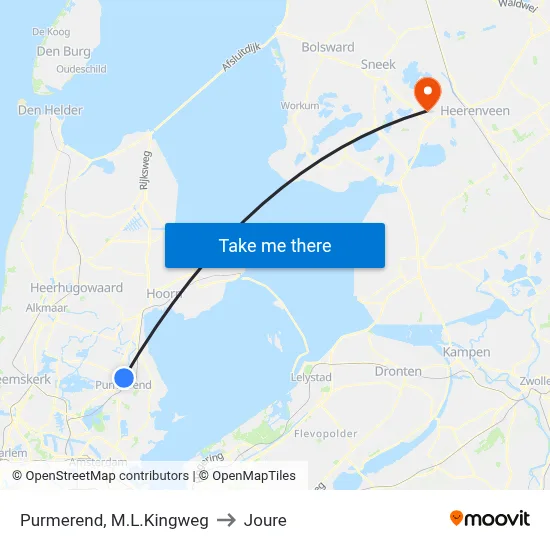 Purmerend, M.L.Kingweg to Joure map