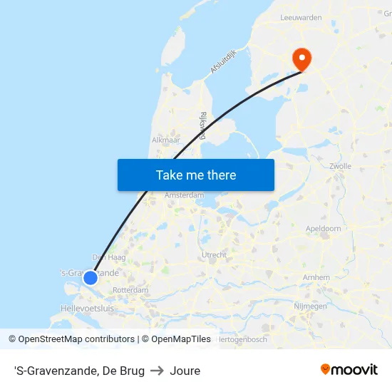 'S-Gravenzande, De Brug to Joure map
