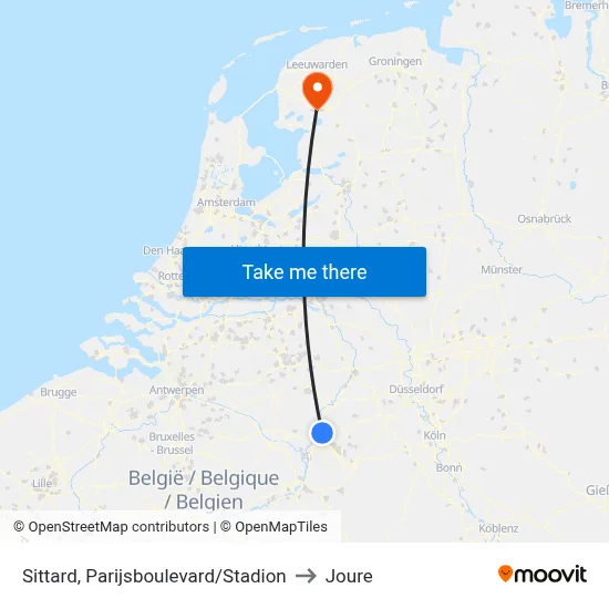 Sittard, Parijsboulevard/Stadion to Joure map