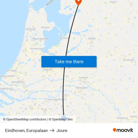 Eindhoven, Europalaan to Joure map