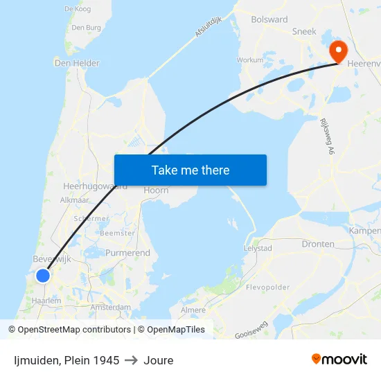 Ijmuiden, Plein 1945 to Joure map