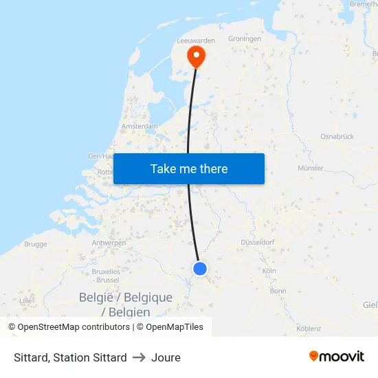 Sittard, Station Sittard to Joure map